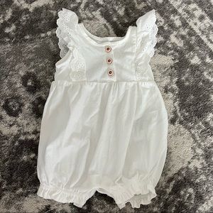 White Eyelet One Piece